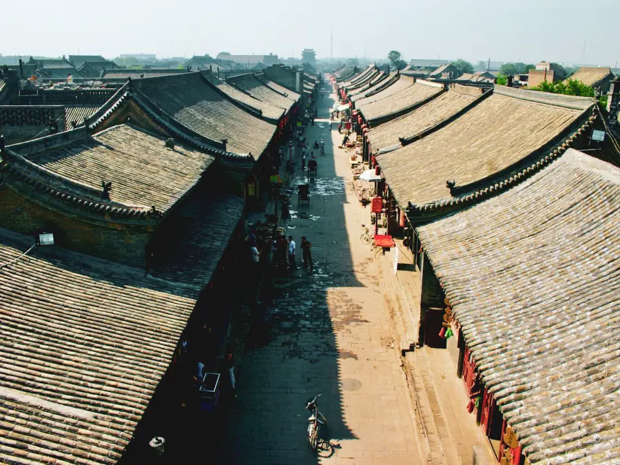 vistas desde la muralla de Pingyao