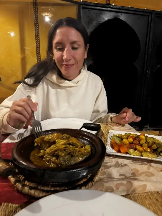 cena campamento desierto merzouga