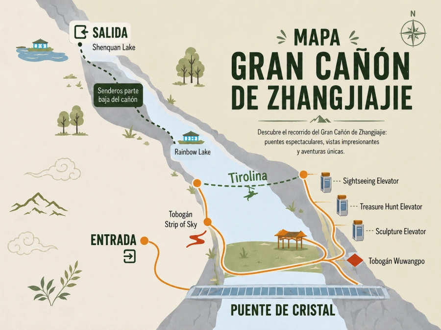 mapa gran canon zhangjiajie china